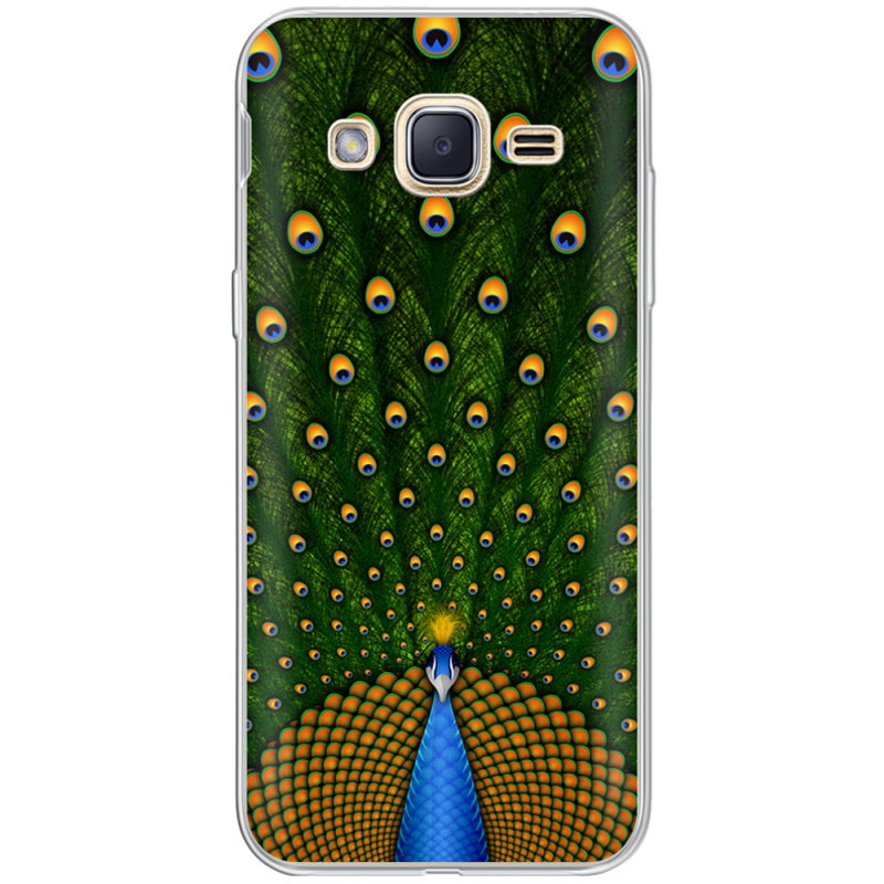 Чехол Uprint Samsung J200H Galaxy J2 Peacocks Tail