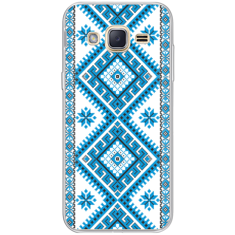 Чехол Uprint Samsung J200H Galaxy J2 Блакитний Орнамент