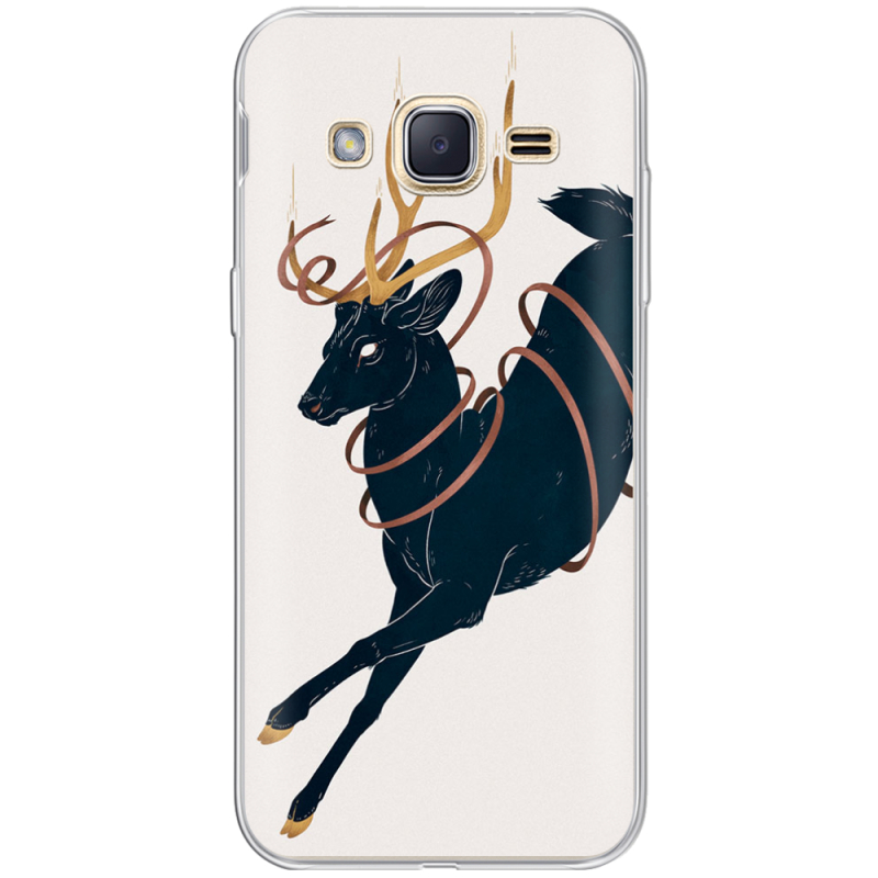 Чехол Uprint Samsung J200H Galaxy J2 Black Deer