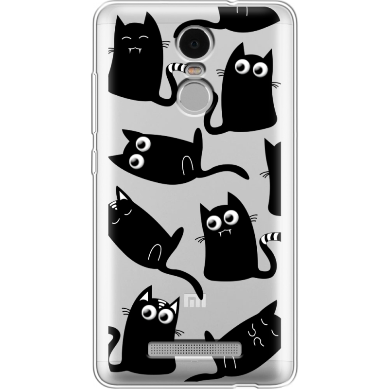 Прозрачный чехол Uprint Xiaomi Redmi Note 3 / Note 3 Pro с 3D-глазками Black Kitty