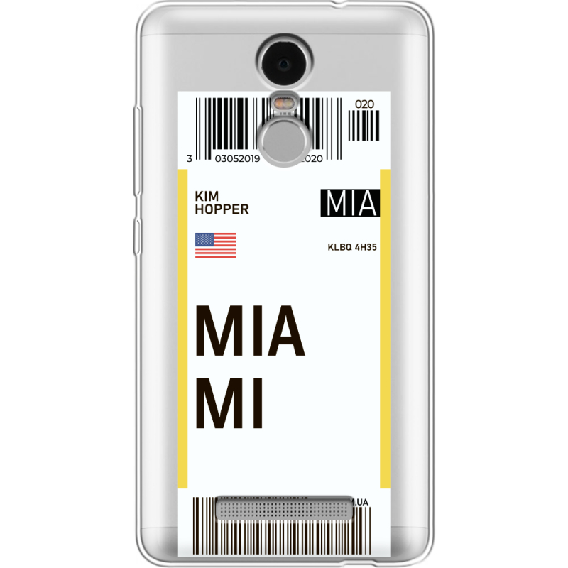 Прозрачный чехол Uprint Xiaomi Redmi Note 3 / Note 3 Pro Ticket Miami