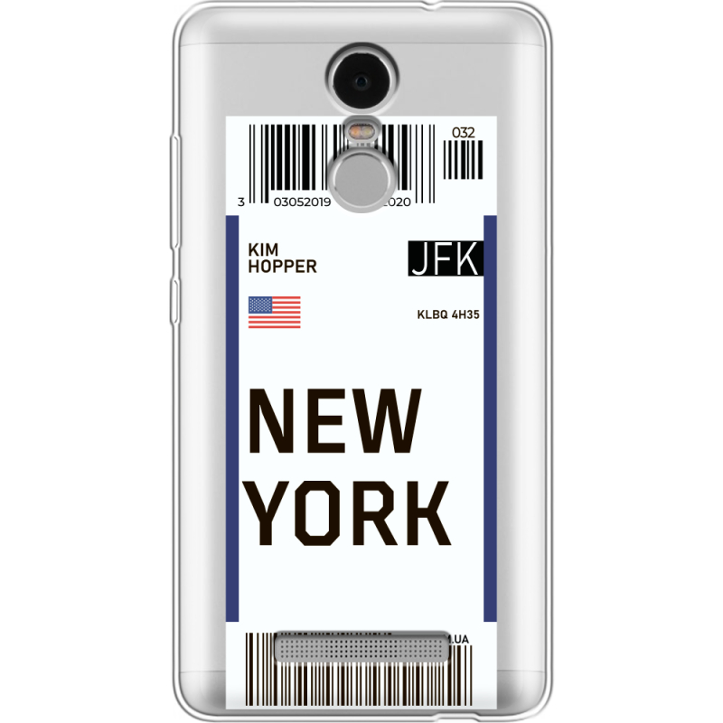 Прозрачный чехол Uprint Xiaomi Redmi Note 3 / Note 3 Pro Ticket New York