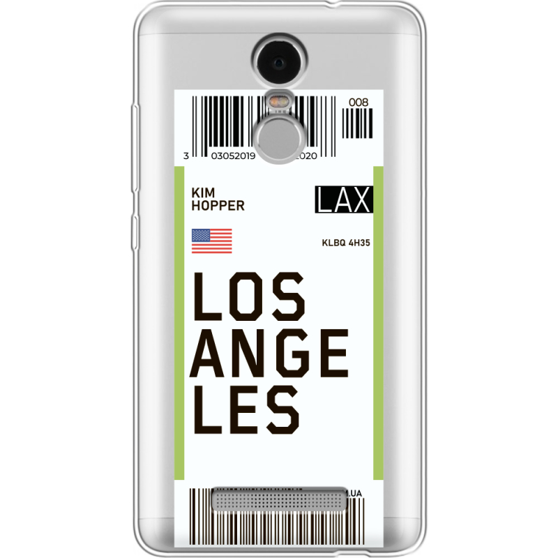 Прозрачный чехол Uprint Xiaomi Redmi Note 3 / Note 3 Pro Ticket Los Angeles