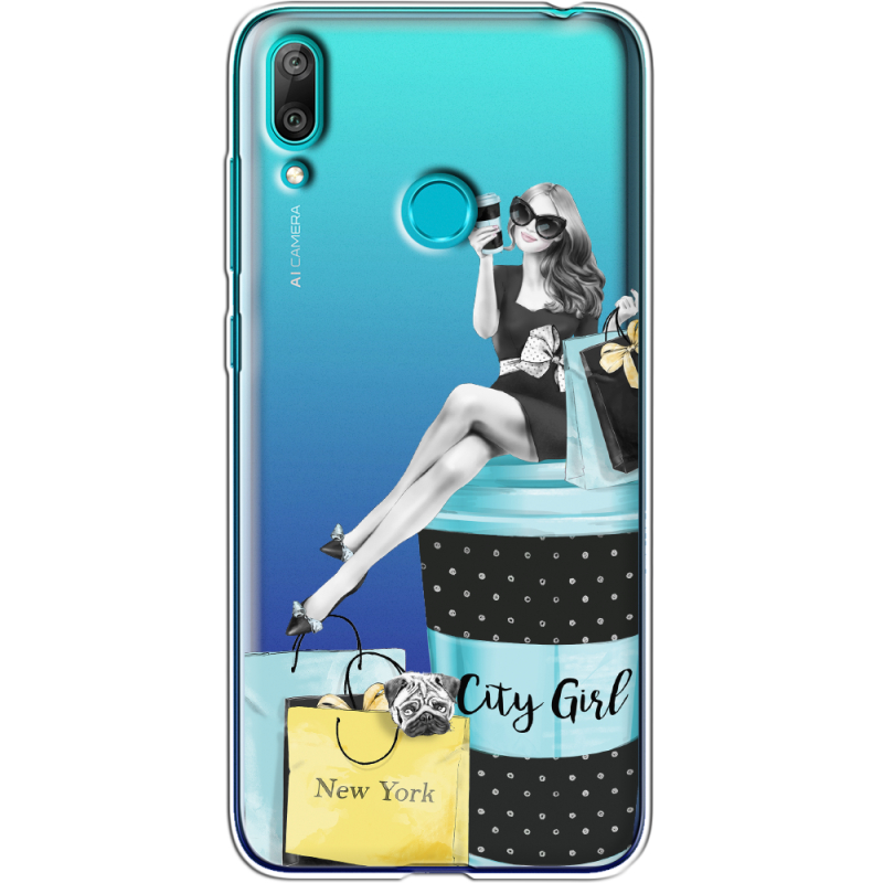 Прозрачный чехол Uprint Huawei Y7 2019 City Girl