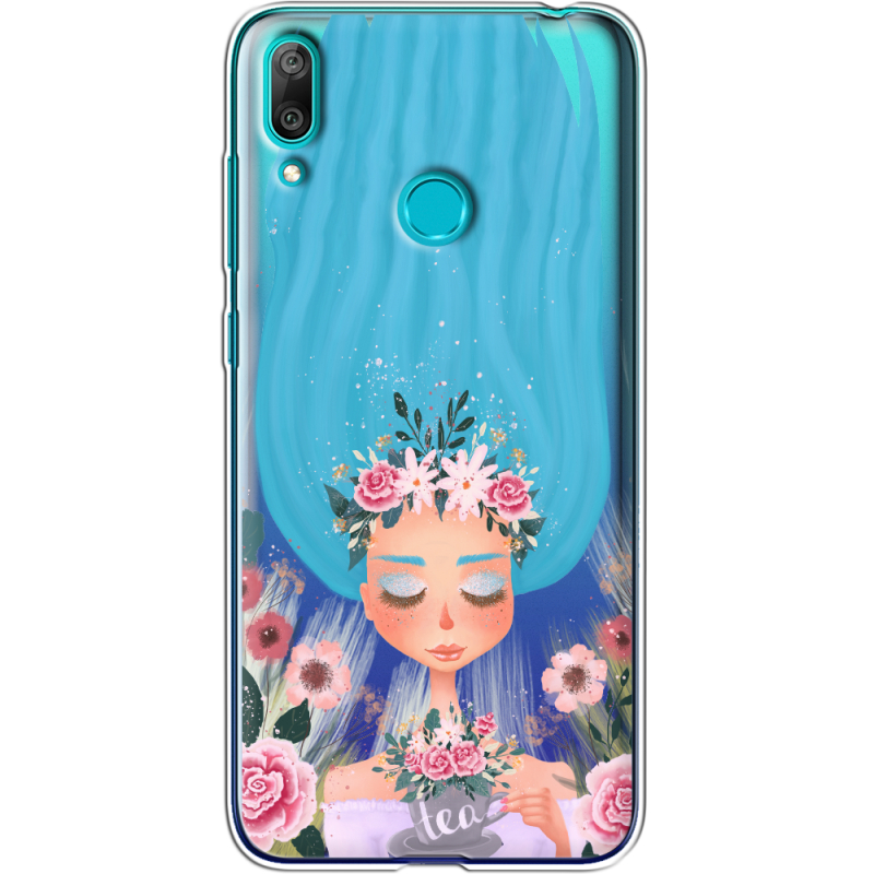 Прозрачный чехол Uprint Huawei Y7 2019 Blue Hair