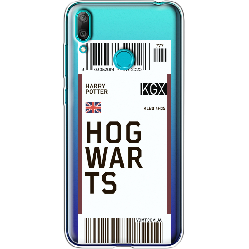 Прозрачный чехол Uprint Huawei Y7 2019 Ticket Hogwarts