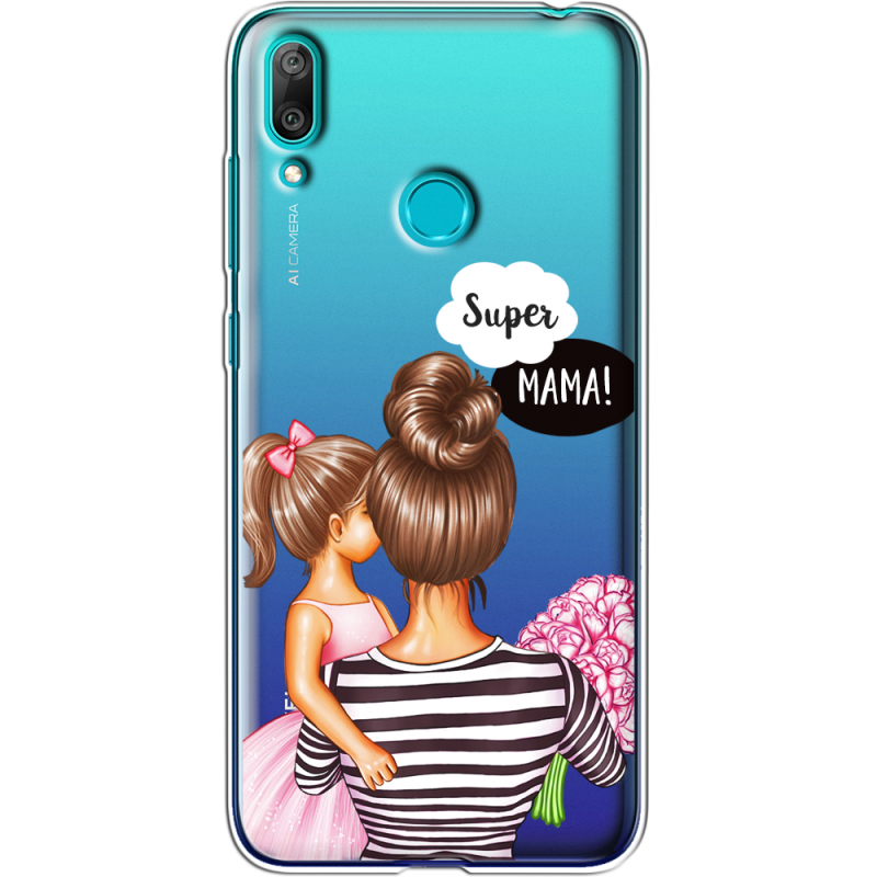 Прозрачный чехол Uprint Huawei Y7 2019 Super Mama and Daughter