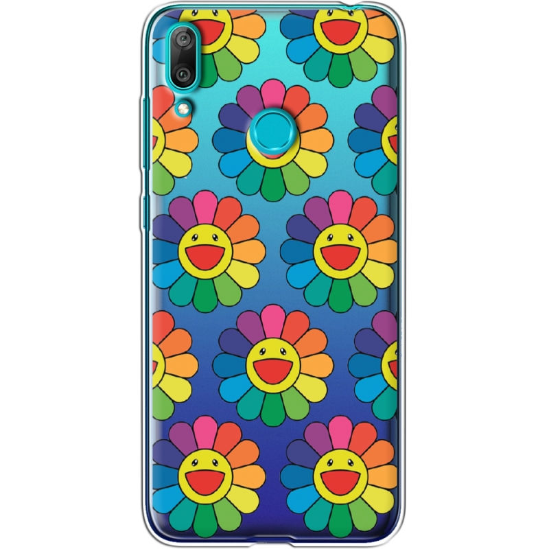 Прозрачный чехол Uprint Huawei Y7 2019 Hippie Flowers