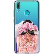 Прозрачный чехол Uprint Huawei Y7 2019 Девушка с Пионами