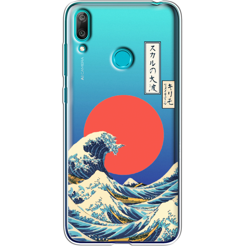 Прозрачный чехол Uprint Huawei Y7 2019 Большая волна в Канагаве