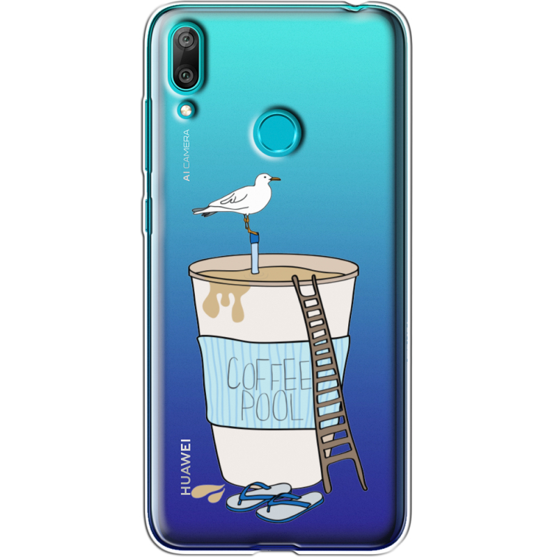 Прозрачный чехол Uprint Huawei Y7 2019 Segull in Cofee Pool