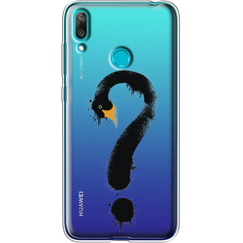 Прозрачный чехол Uprint Huawei Y7 2019 Swan question
