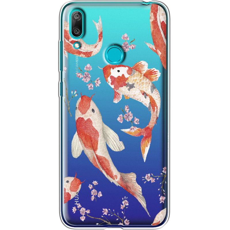 Прозрачный чехол Uprint Huawei Y7 2019 Japanese Koi Fish