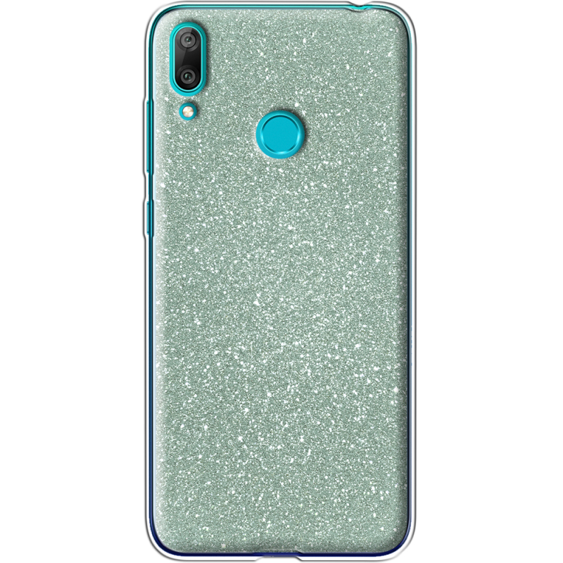 Чехол с блёстками Huawei Y7 2019 Зеленый