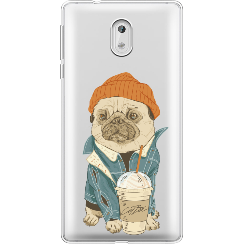 Прозрачный чехол Uprint Nokia 3 Dog Coffeeman