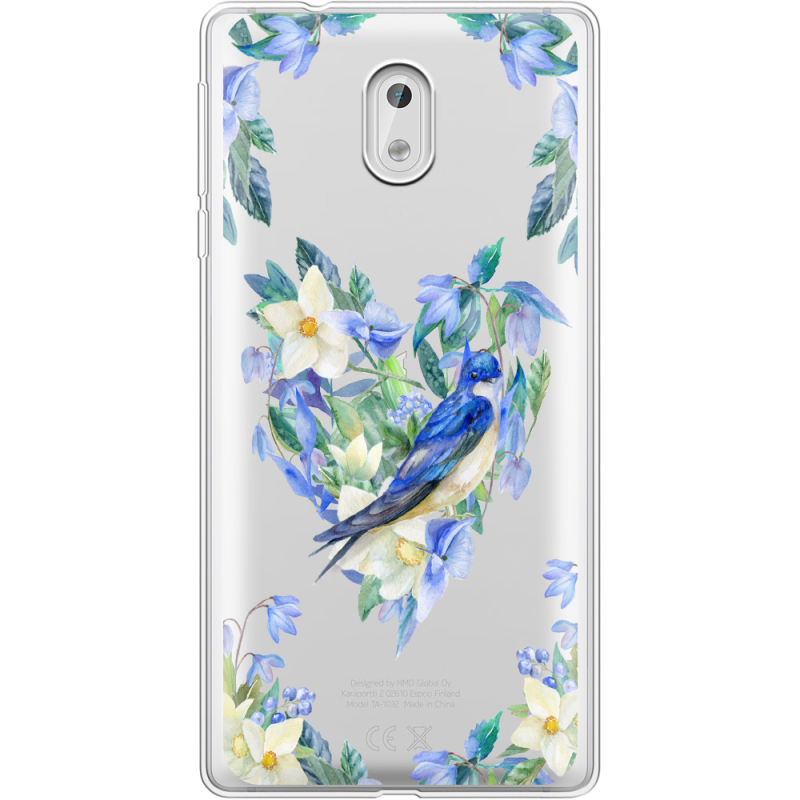 Прозрачный чехол Uprint Nokia 3 Spring Bird