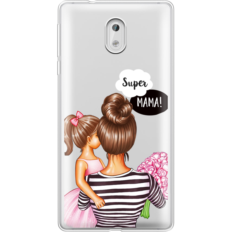 Прозрачный чехол Uprint Nokia 3 Super Mama and Daughter