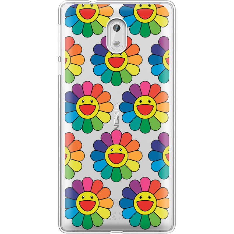 Прозрачный чехол Uprint Nokia 3 Hippie Flowers