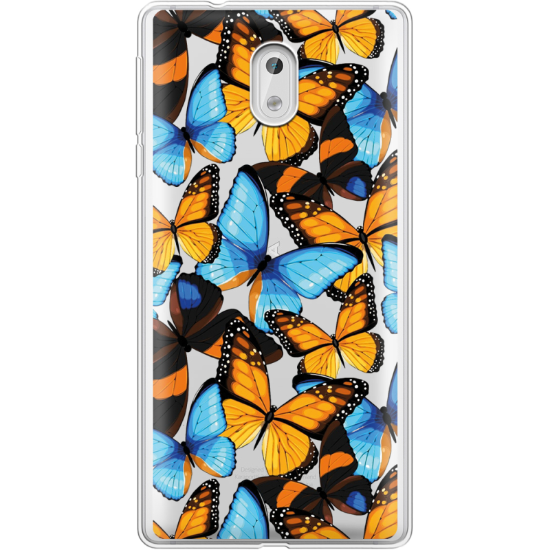 Прозрачный чехол Uprint Nokia 3 Butterfly Morpho