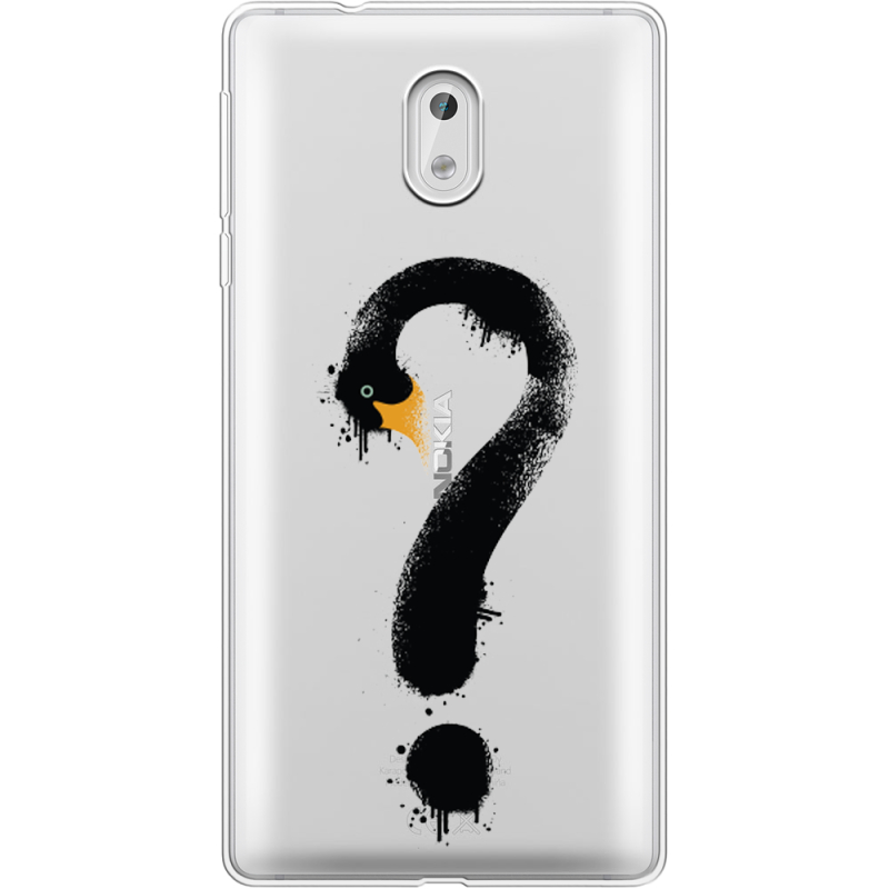 Прозрачный чехол Uprint Nokia 3 Swan question