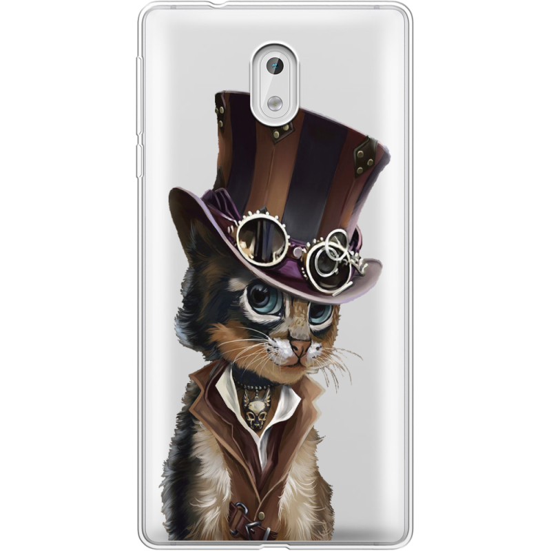 Прозрачный чехол Uprint Nokia 3 Steampunk Cat