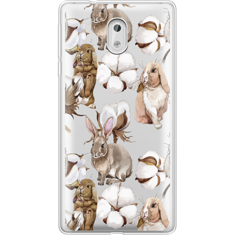 Прозрачный чехол Uprint Nokia 3 Cotton and Rabbits