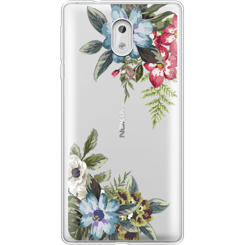 Прозрачный чехол Uprint Nokia 3 Floral