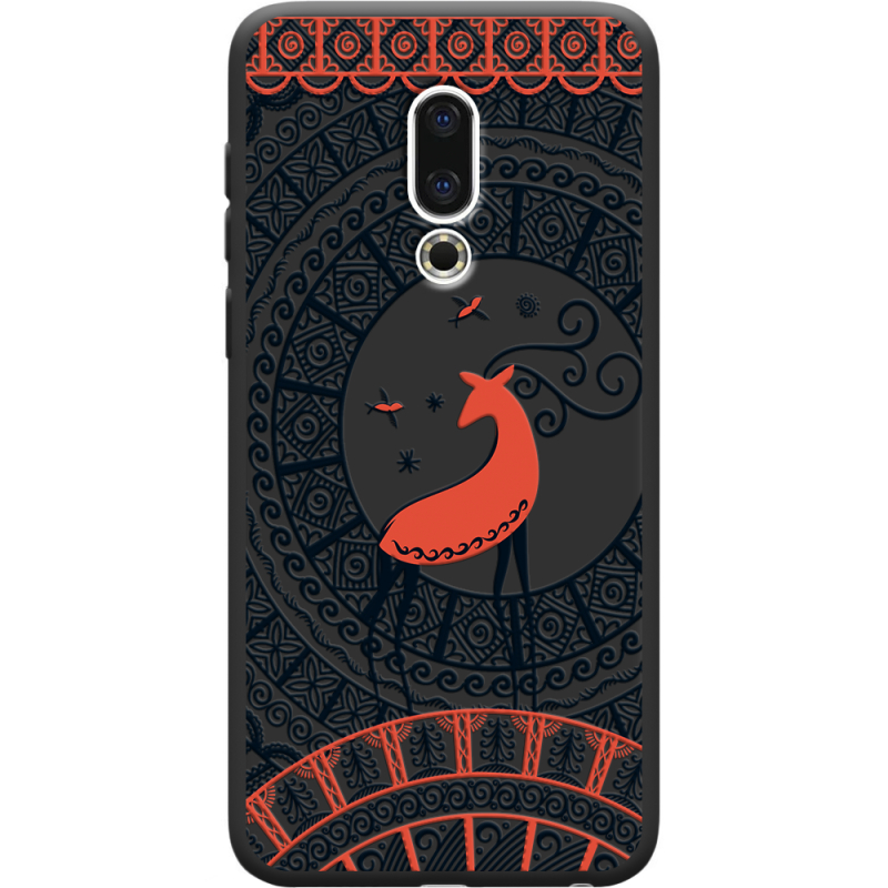 Черный чехол Uprint Meizu 16th Ornament