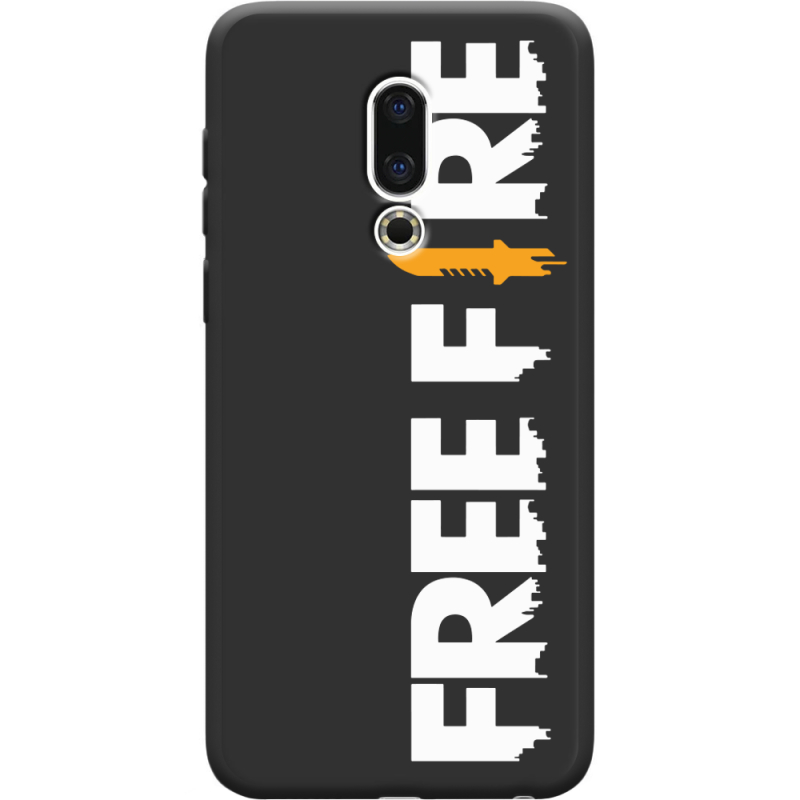 Черный чехол Uprint Meizu 16th Free Fire White Logo