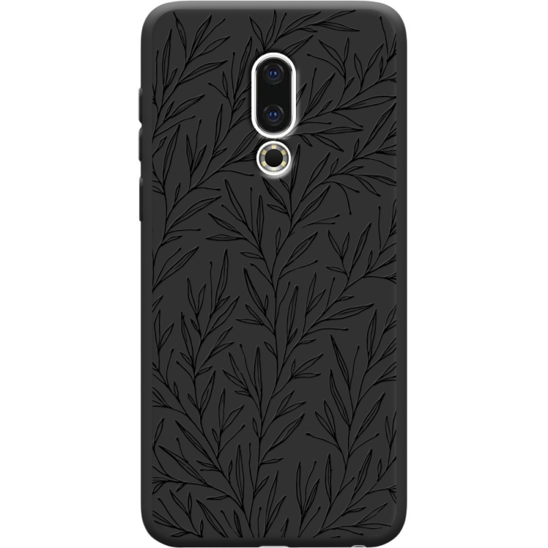 Черный чехол Uprint Meizu 16th Leaves