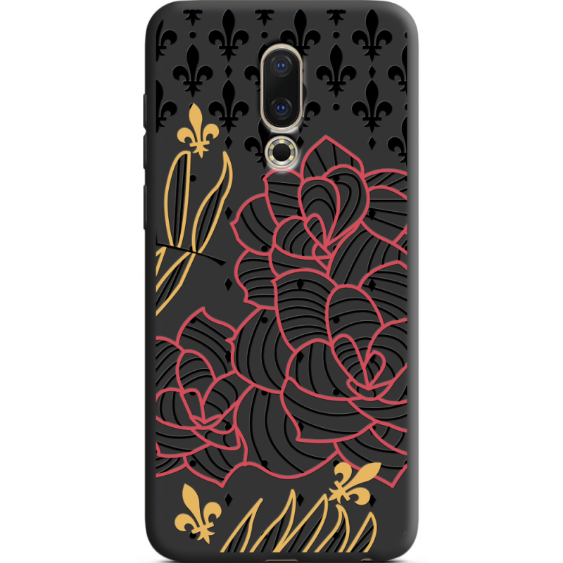 Черный чехол Uprint Meizu 16 FranceFlowers