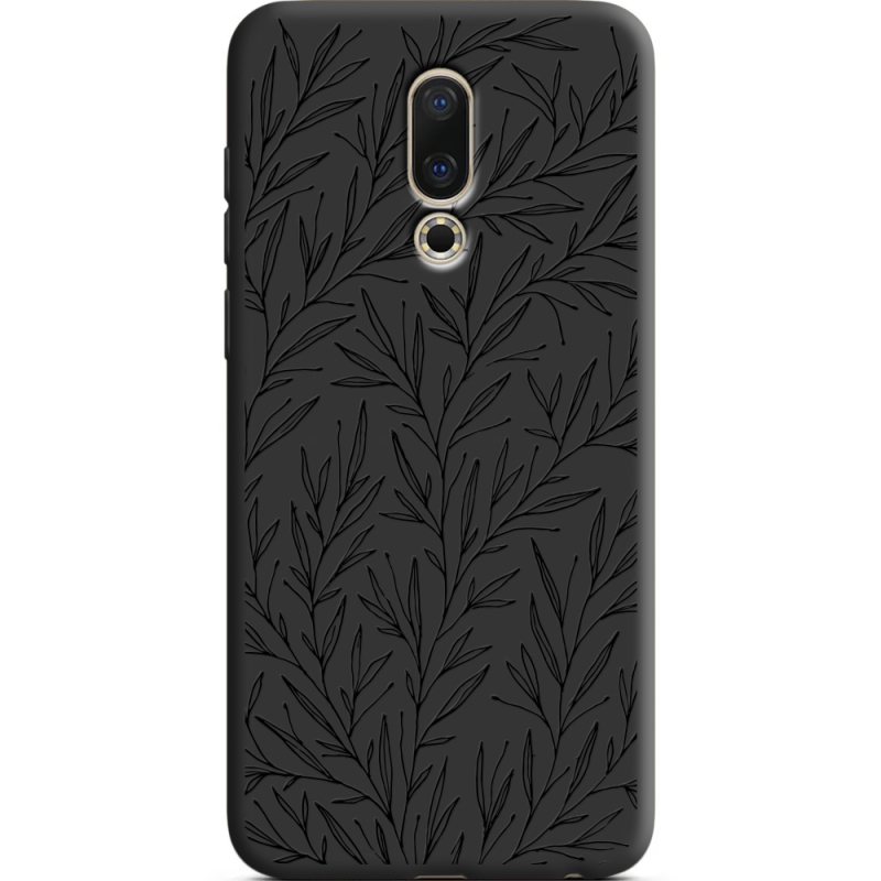 Черный чехол Uprint Meizu 16 Leaves