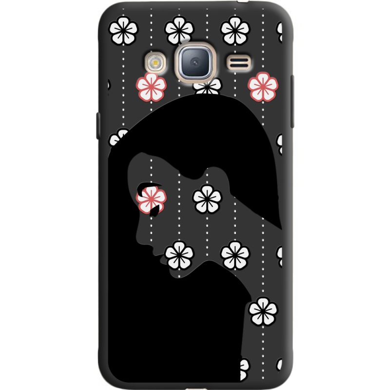 Черный чехол Uprint Samsung J320 Galaxy J3 Flower Hair