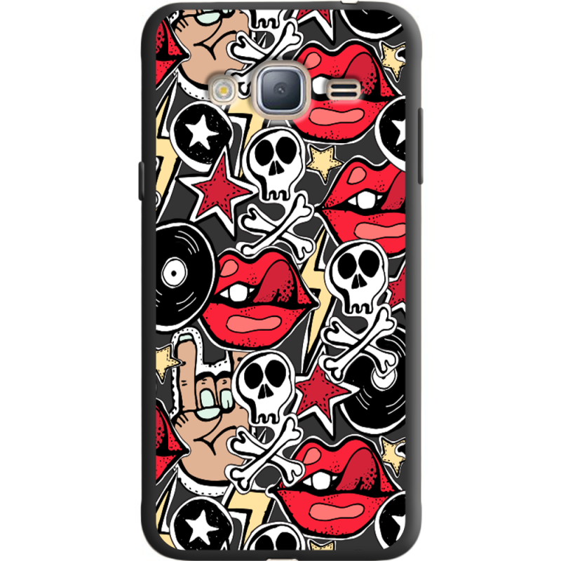 Черный чехол Uprint Samsung J320 Galaxy J3 Rock Graffiti