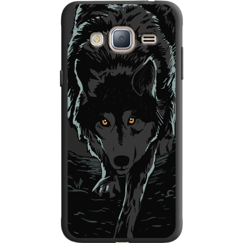 Черный чехол Uprint Samsung J320 Galaxy J3 Wolf