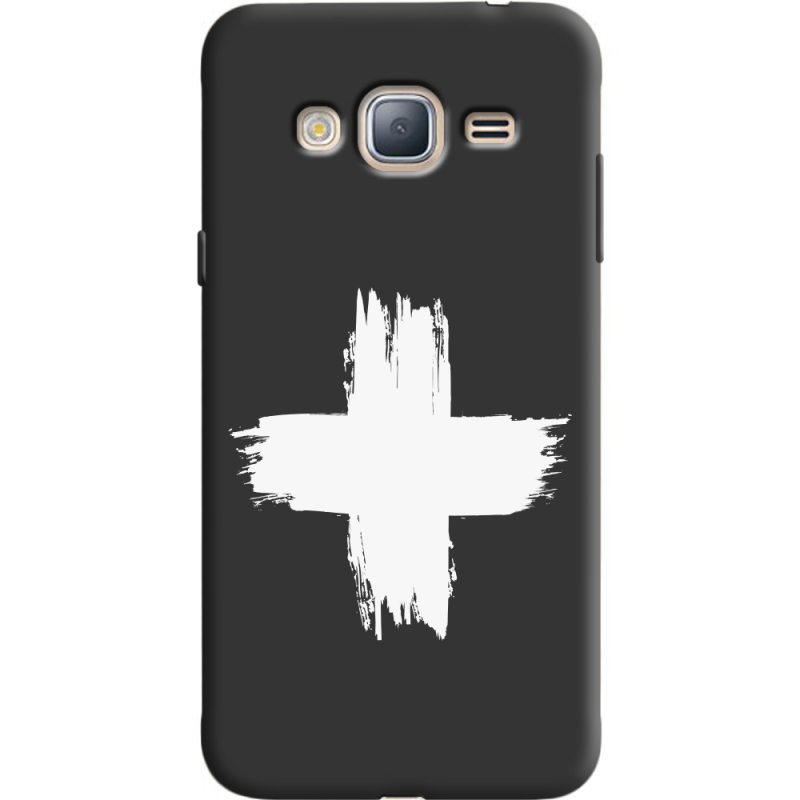 Черный чехол Uprint Samsung J320 Galaxy J3 Білий хрест ЗСУ