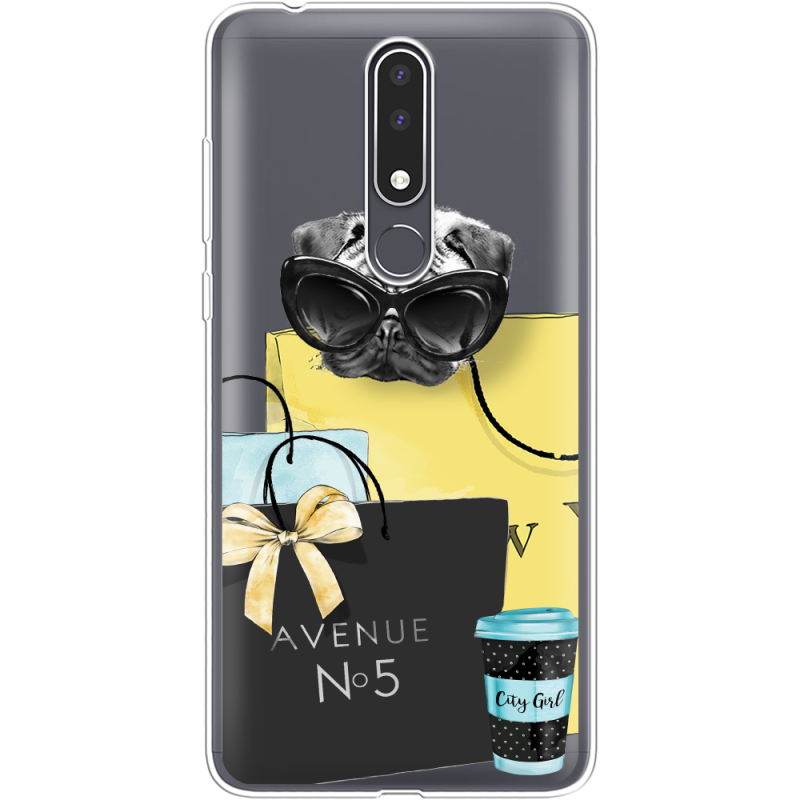 Прозрачный чехол Uprint Nokia 3.1 Plus Fashion Pug