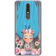 Прозрачный чехол Uprint Nokia 3.1 Plus Blue Hair