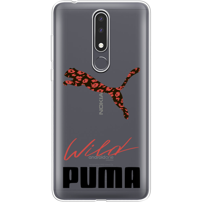 Прозрачный чехол Uprint Nokia 3.1 Plus Wild Cat