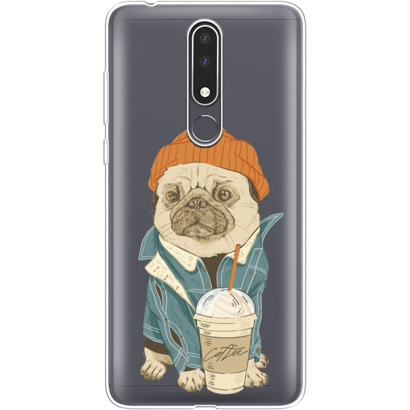 Прозрачный чехол Uprint Nokia 3.1 Plus Dog Coffeeman