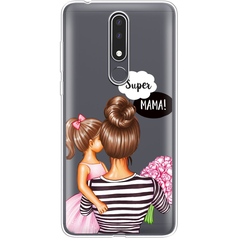 Прозрачный чехол Uprint Nokia 3.1 Plus Super Mama and Daughter