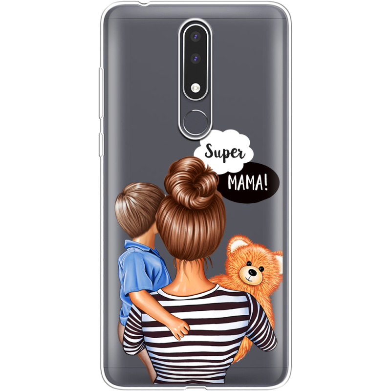 Прозрачный чехол Uprint Nokia 3.1 Plus Super Mama and Son