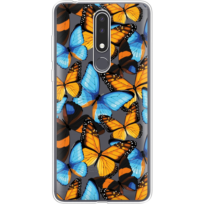 Прозрачный чехол Uprint Nokia 3.1 Plus Butterfly Morpho