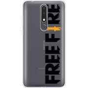 Прозрачный чехол Uprint Nokia 3.1 Plus Free Fire Black Logo