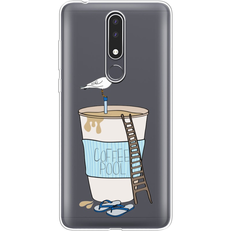 Прозрачный чехол Uprint Nokia 3.1 Plus Segull in Cofee Pool