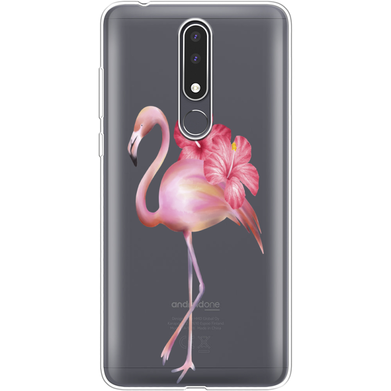 Прозрачный чехол Uprint Nokia 3.1 Plus Floral Flamingo