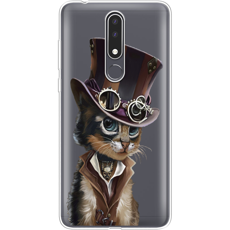 Прозрачный чехол Uprint Nokia 3.1 Plus Steampunk Cat