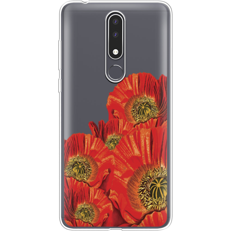 Прозрачный чехол Uprint Nokia 3.1 Plus Red Poppies