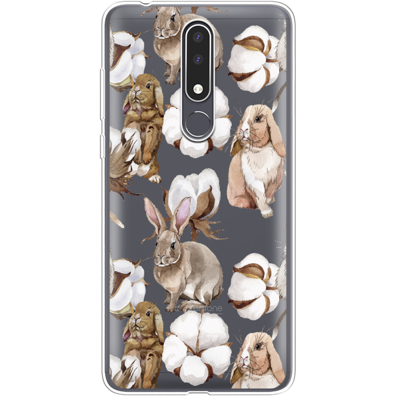 Прозрачный чехол Uprint Nokia 3.1 Plus Cotton and Rabbits