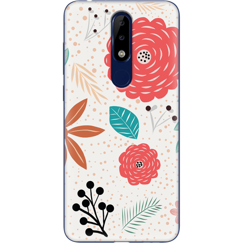 Чехол Uprint Nokia 5.1 Plus Line Flowers